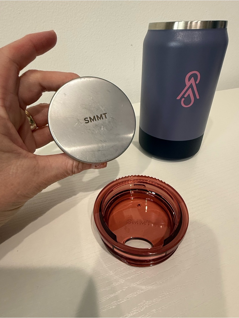 SMMT park city Insulated Purple Travel Tumbler with Pink Logo
